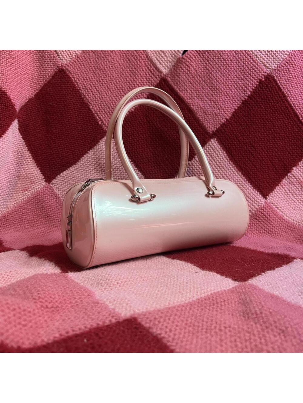 Y2K vintage baguette pink shoulder bag